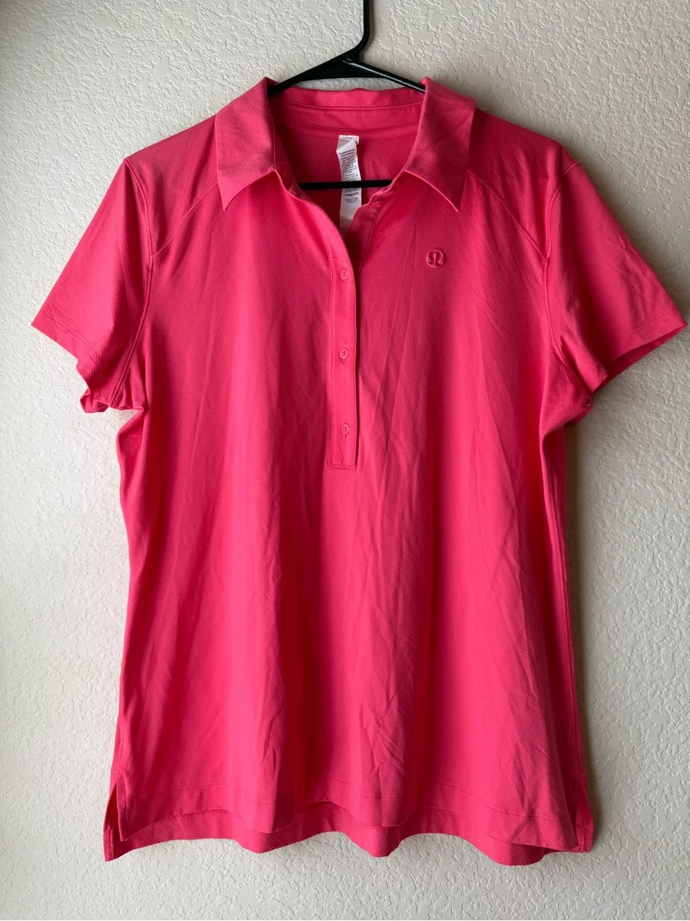lululemon athletica Hot Pink Short-Sleeve Button-Front Polo